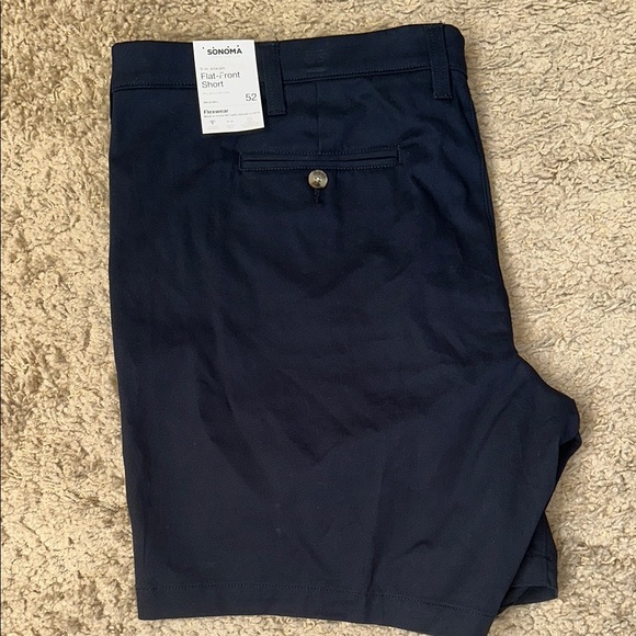 NWT Big & Tall Sonoma Flexwear Flat-Front Dark Sapphire Shorts (52) - Picture 2 of 5